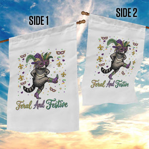 Mardi Gras Raccoon Garden Flag Feral And Festive TS14 Print Your Wear