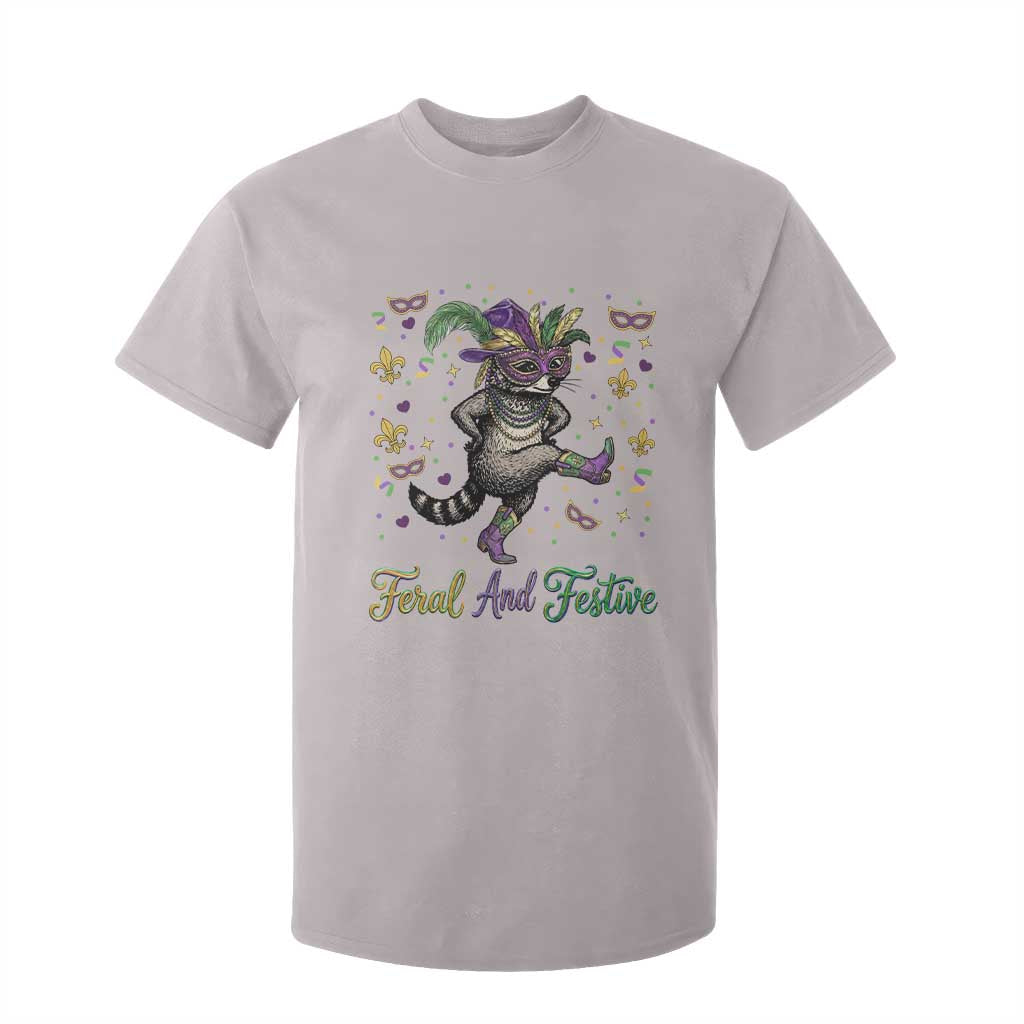 Mardi Gras Raccoon T Shirt For Kid Feral And Festive TS14 Ice Gray Print Your Wear