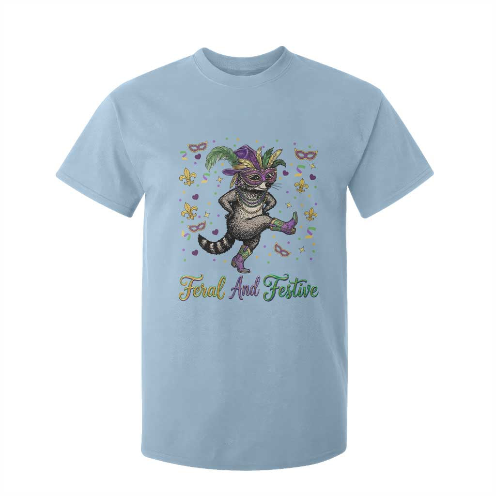Mardi Gras Raccoon T Shirt For Kid Feral And Festive TS14 Light Blue Print Your Wear