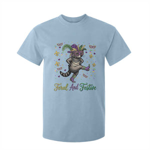 Mardi Gras Raccoon T Shirt For Kid Feral And Festive TS14 Light Blue Print Your Wear