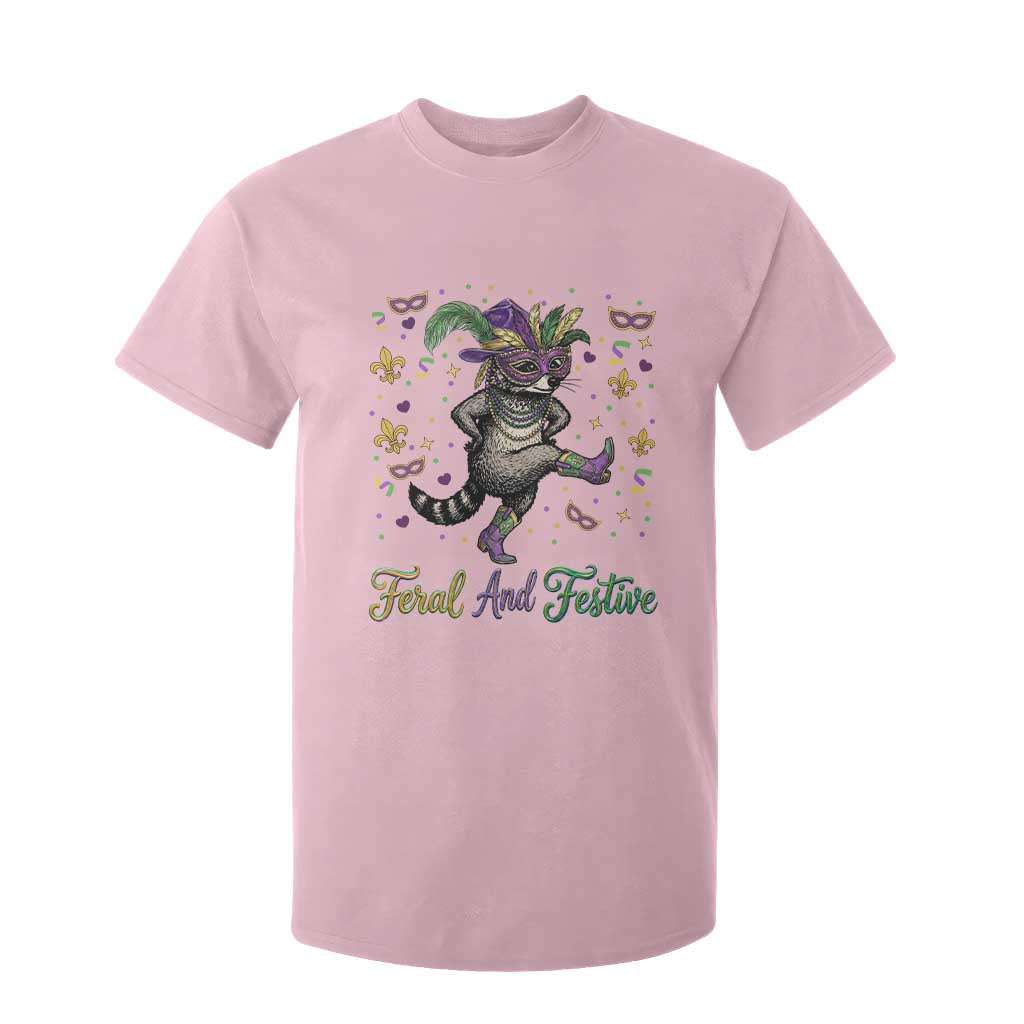Mardi Gras Raccoon T Shirt For Kid Feral And Festive TS14 Light Pink Print Your Wear