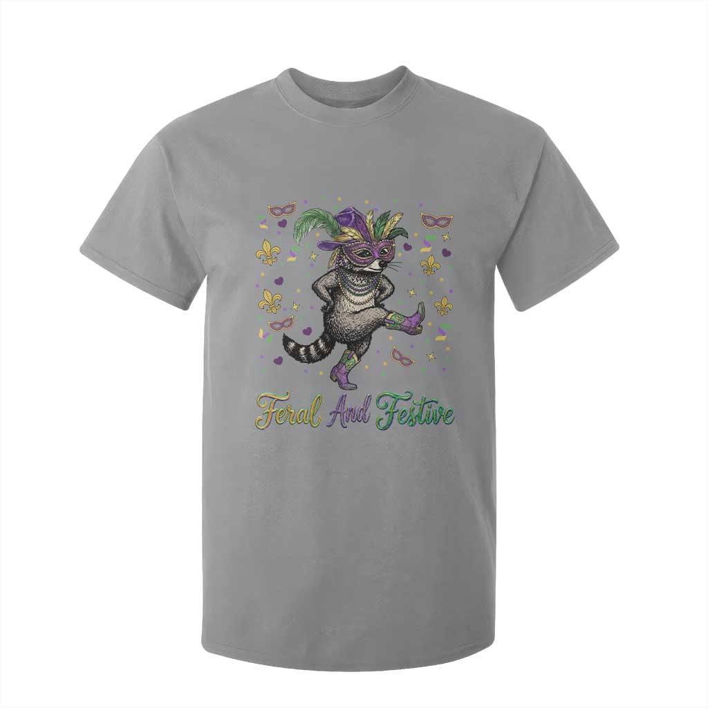 Mardi Gras Raccoon T Shirt For Kid Feral And Festive TS14 Sport Gray Print Your Wear