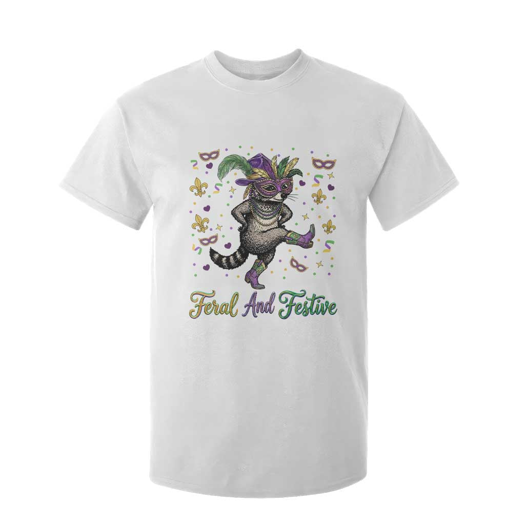Mardi Gras Raccoon T Shirt For Kid Feral And Festive TS14 White Print Your Wear