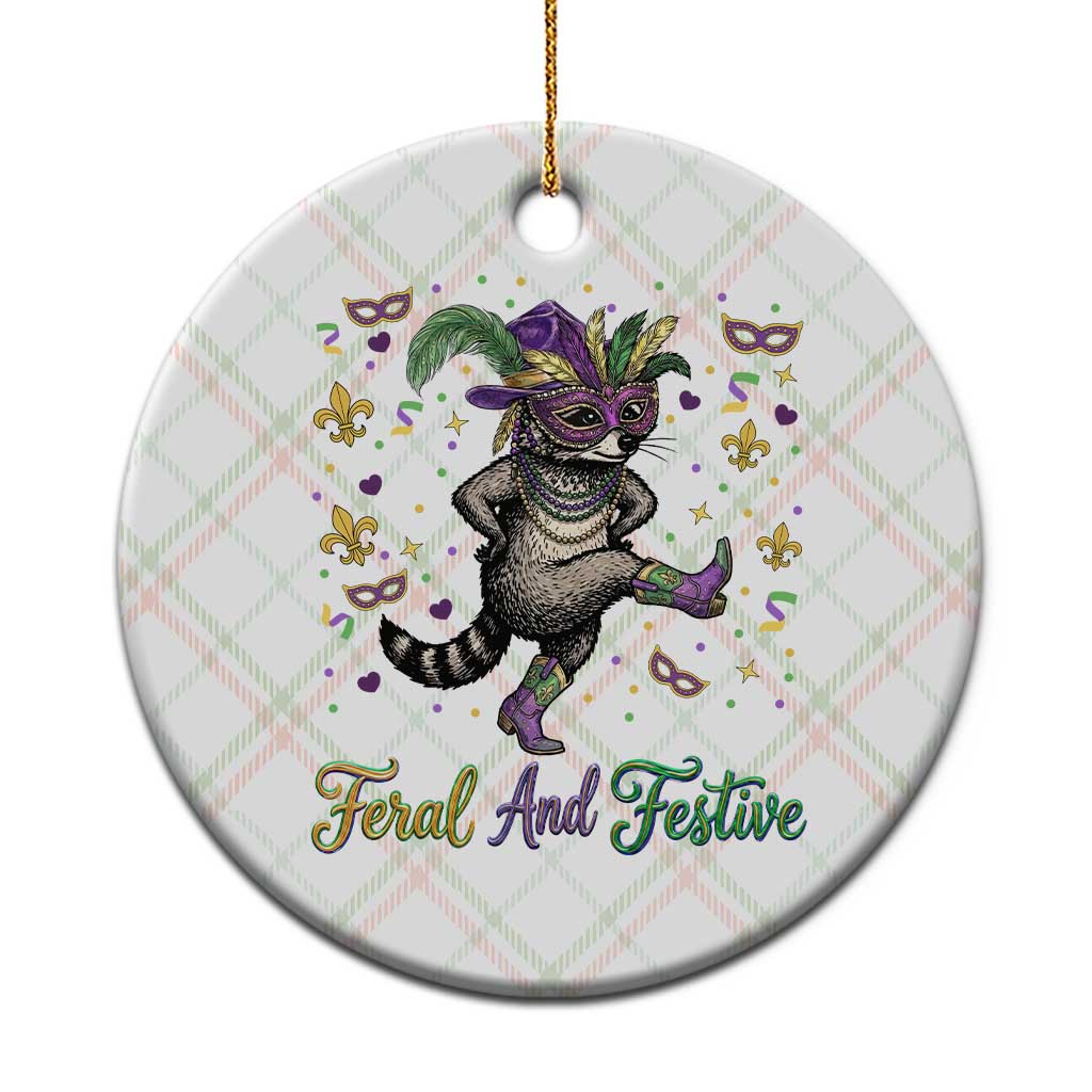 Mardi Gras Raccoon Ceramic Ornament Feral And Festive TS14 1pc Christmas Plaid Print Your Wear