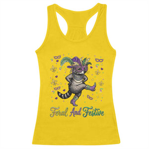 Mardi Gras Raccoon Racerback Tank Top Feral And Festive TS14 Daisy Print Your Wear