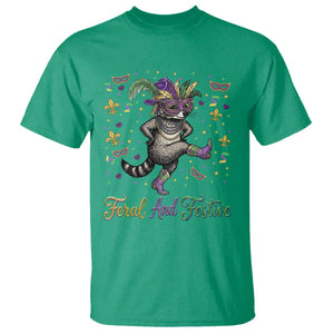 Mardi Gras Raccoon T Shirt Feral And Festive TS14 Irish Green Print Your Wear