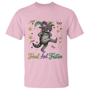 Mardi Gras Raccoon T Shirt Feral And Festive TS14 Light Pink Print Your Wear