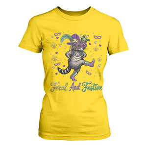 Mardi Gras Raccoon T Shirt For Women Feral And Festive TS14 Daisy Print Your Wear
