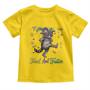 Mardi Gras Raccoon Toddler T Shirt Feral And Festive TS14 Daisy Print Your Wear