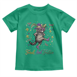 Mardi Gras Raccoon Toddler T Shirt Feral And Festive TS14 Irish Green Print Your Wear