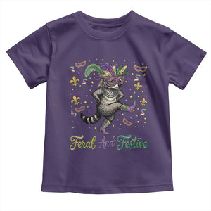 Mardi Gras Raccoon Toddler T Shirt Feral And Festive TS14 Purple Print Your Wear