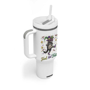 Mardi Gras Raccoon Tumbler With Handle Feral And Festive TS14 Print Your Wear