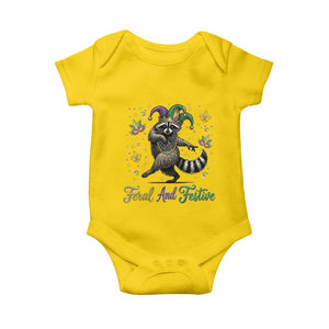 Mardi Gras Raccoon Baby Onesie Feral And Festive Trased Panda TS14 Daisy Print Your Wear