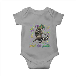 Mardi Gras Raccoon Baby Onesie Feral And Festive Trased Panda TS14 Sport Gray Print Your Wear