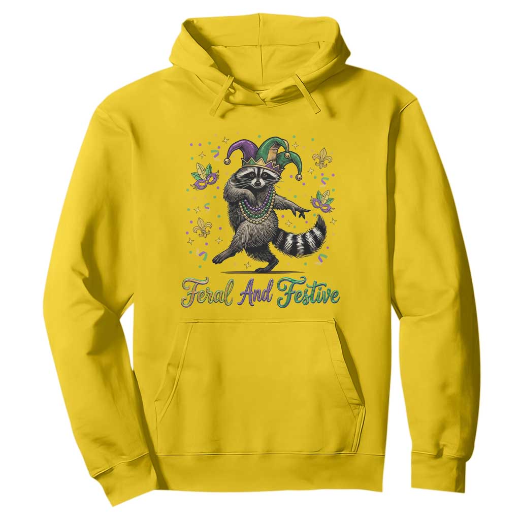Mardi Gras Raccoon Hoodie Feral And Festive Trased Panda TS14 Daisy Print Your Wear