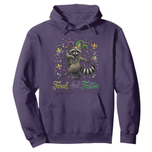 Mardi Gras Raccoon Hoodie Feral And Festive Trased Panda TS14 Purple Print Your Wear