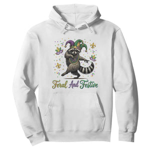 Mardi Gras Raccoon Hoodie Feral And Festive Trased Panda TS14 White Print Your Wear
