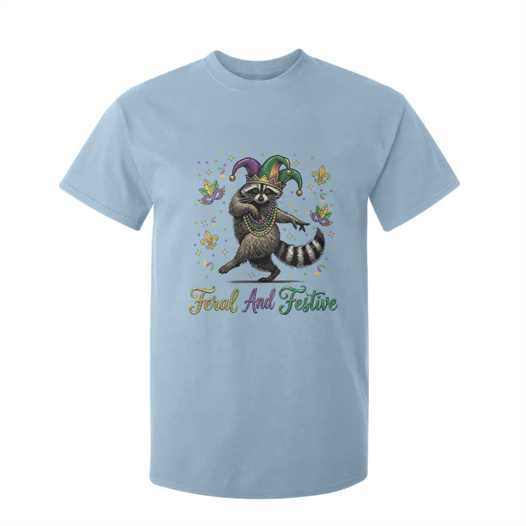 Mardi Gras Raccoon T Shirt For Kid Feral And Festive Trased Panda TS14 Light Blue Print Your Wear