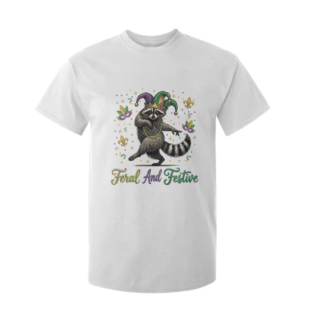 Mardi Gras Raccoon T Shirt For Kid Feral And Festive Trased Panda TS14 White Print Your Wear