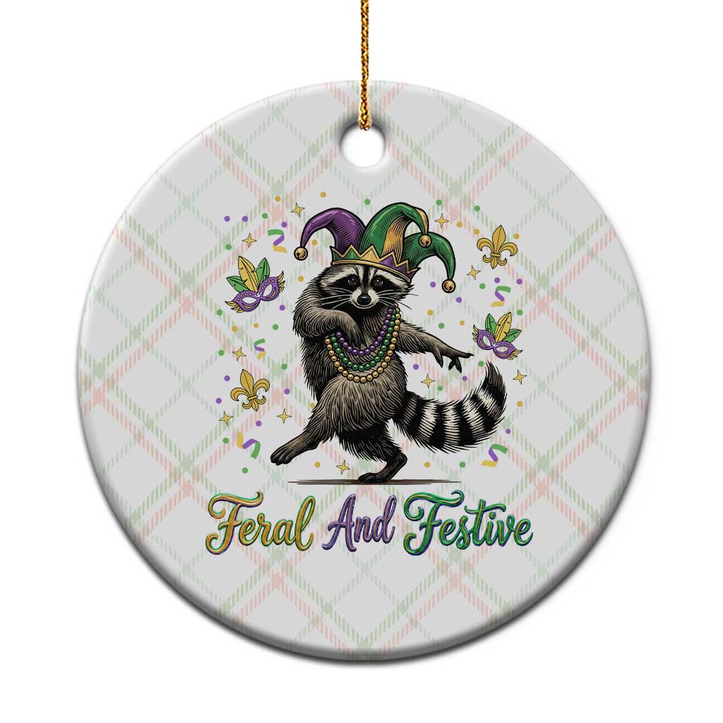 Mardi Gras Raccoon Ceramic Ornament Feral And Festive Trased Panda TS14 1pc Christmas Plaid Print Your Wear