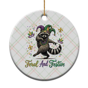 Mardi Gras Raccoon Ceramic Ornament Feral And Festive Trased Panda TS14 1pc Christmas Plaid Print Your Wear