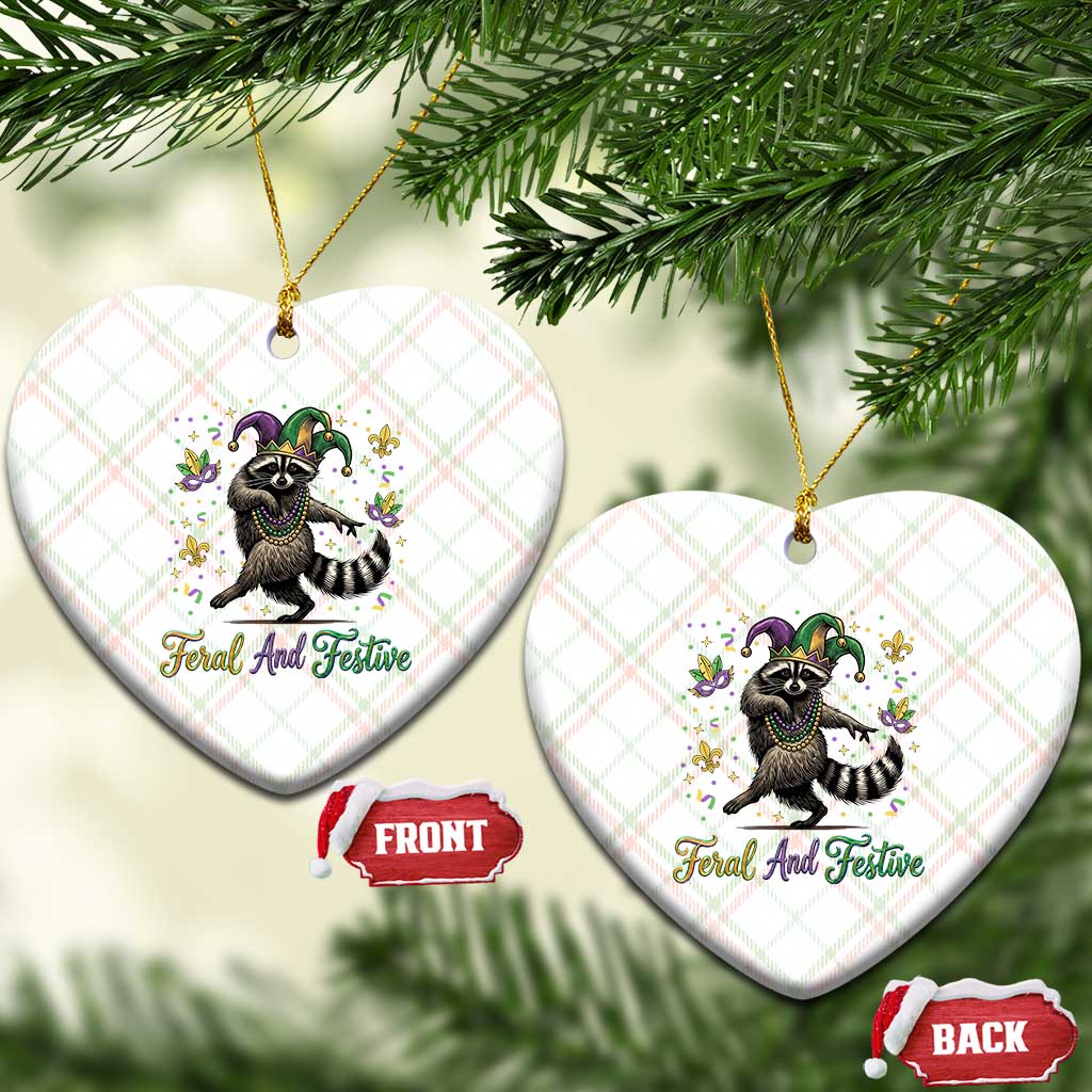 Mardi Gras Raccoon Ceramic Ornament Feral And Festive Trased Panda TS14 Print Your Wear