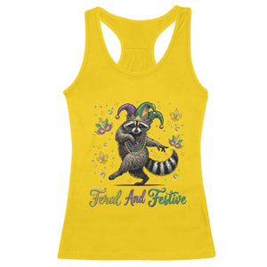 Mardi Gras Raccoon Racerback Tank Top Feral And Festive Trased Panda TS14 Daisy Print Your Wear