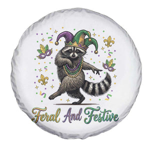 Mardi Gras Raccoon Spare Tire Cover Feral And Festive Trased Panda TS14 Print Your Wear