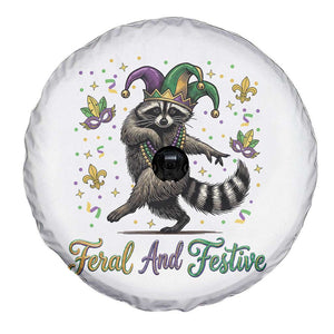 Mardi Gras Raccoon Spare Tire Cover Feral And Festive Trased Panda TS14 Print Your Wear