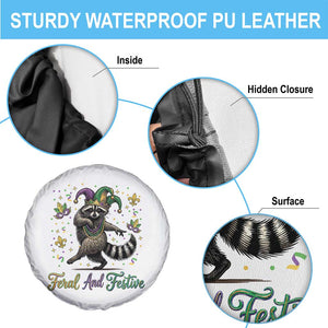 Mardi Gras Raccoon Spare Tire Cover Feral And Festive Trased Panda TS14 Print Your Wear