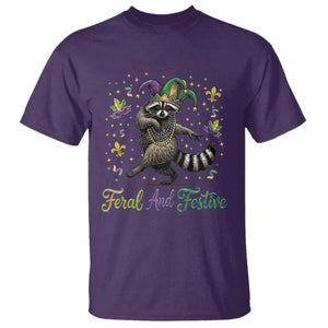 Mardi Gras Raccoon T Shirt Feral And Festive Trased Panda TS14 Purple Print Your Wear
