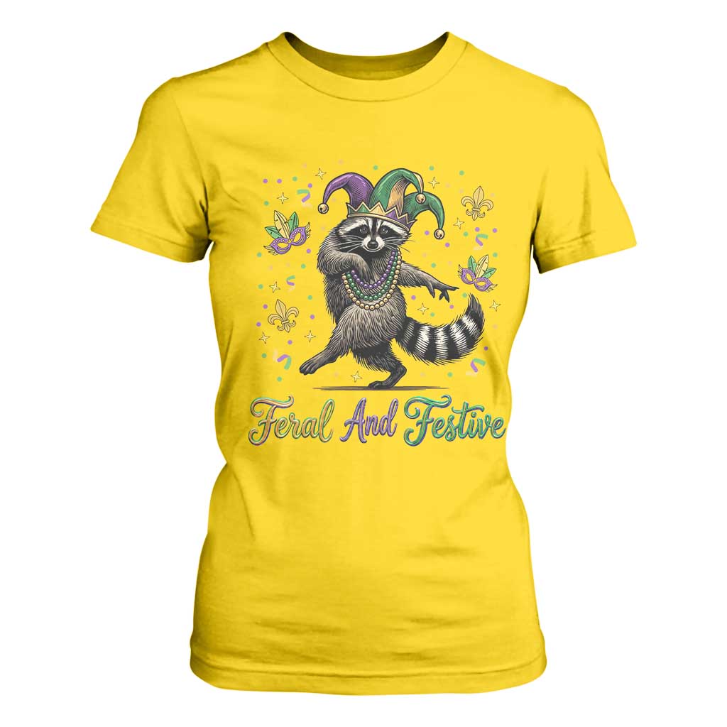 Mardi Gras Raccoon T Shirt For Women Feral And Festive Trased Panda TS14 Daisy Print Your Wear