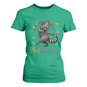 Mardi Gras Raccoon T Shirt For Women Feral And Festive Trased Panda TS14 Irish Green Print Your Wear