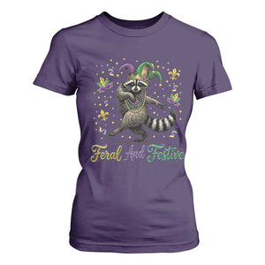 Mardi Gras Raccoon T Shirt For Women Feral And Festive Trased Panda TS14 Purple Print Your Wear