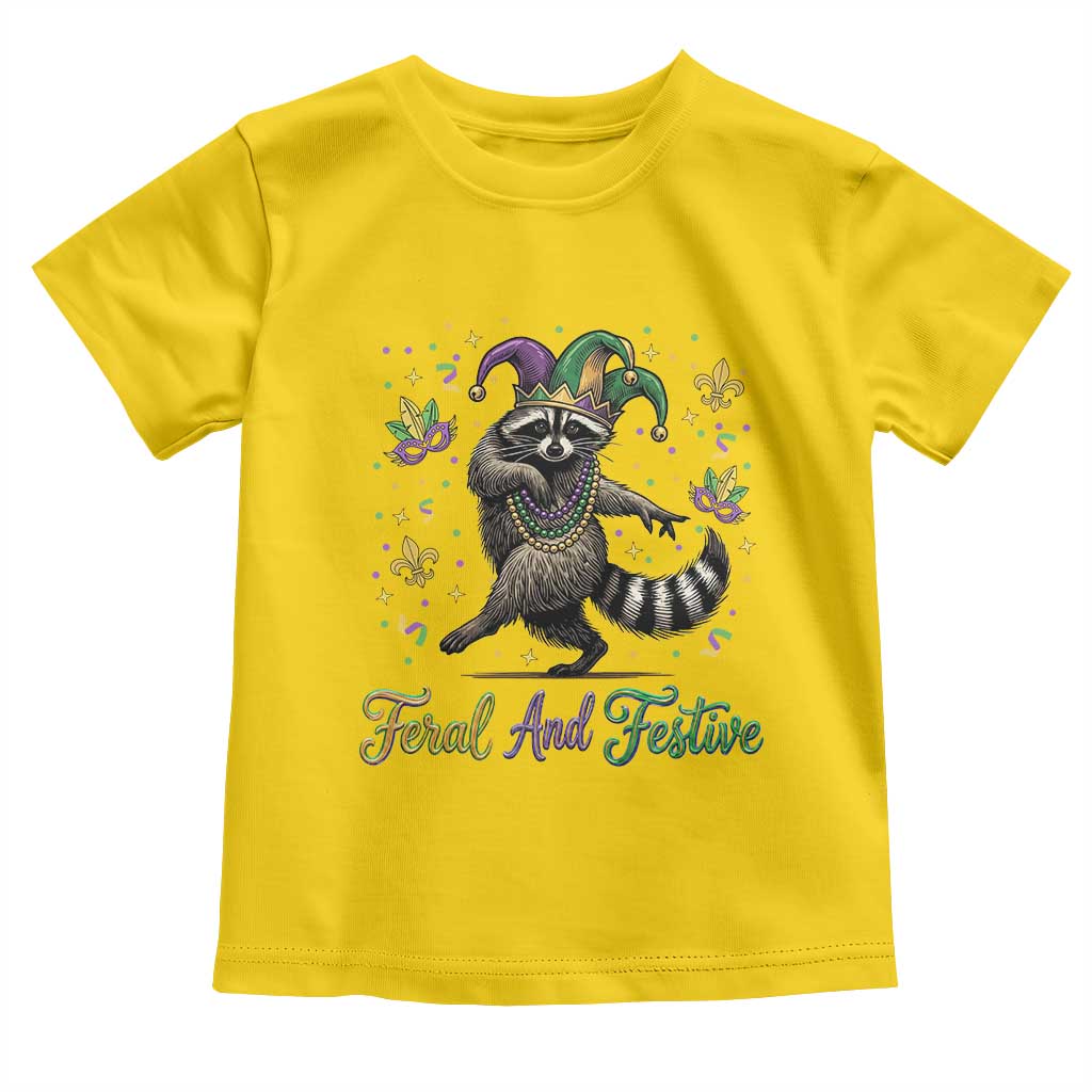 Mardi Gras Raccoon Toddler T Shirt Feral And Festive Trased Panda TS14 Daisy Print Your Wear