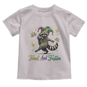 Mardi Gras Raccoon Toddler T Shirt Feral And Festive Trased Panda TS14 Ice Gray Print Your Wear