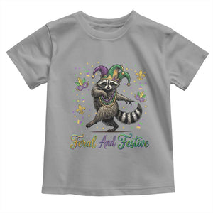 Mardi Gras Raccoon Toddler T Shirt Feral And Festive Trased Panda TS14 Sport Gray Print Your Wear