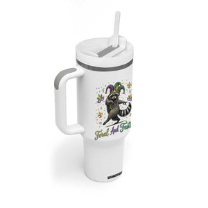 Mardi Gras Raccoon Tumbler With Handle Feral And Festive Trased Panda TS14 Print Your Wear