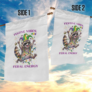 Mardi Gras Raccoon Garden Flag Festive Vibes Feral Energy TS14 Print Your Wear