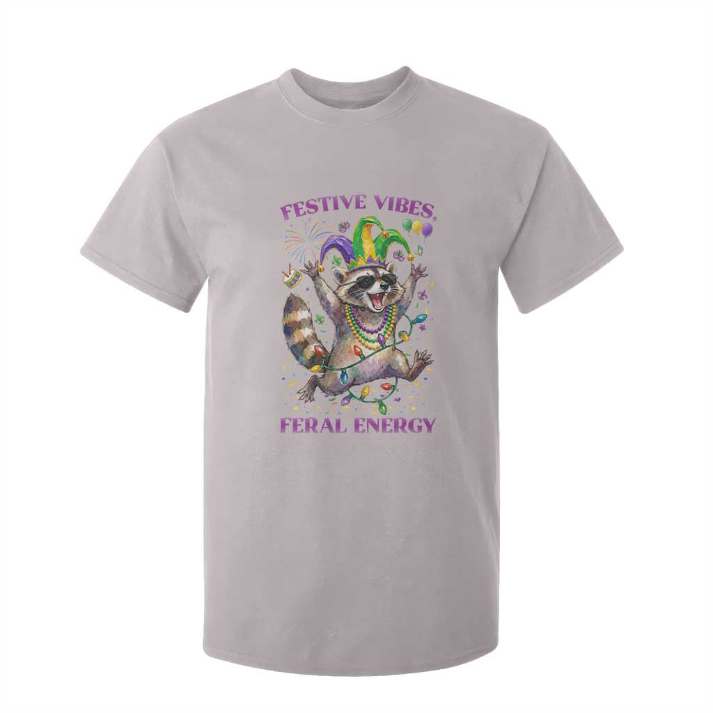 Mardi Gras Raccoon T Shirt For Kid Festive Vibes Feral Energy TS14 Ice Gray Print Your Wear