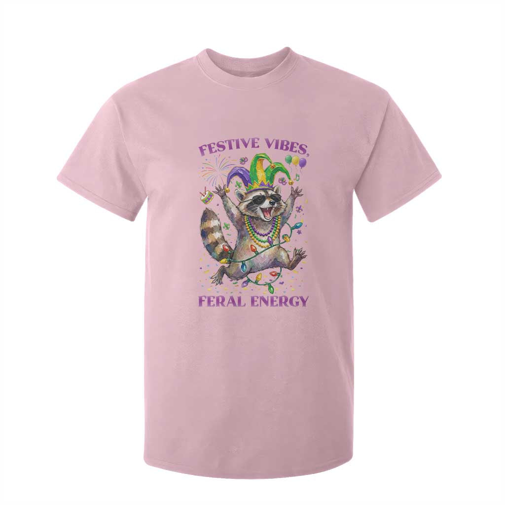Mardi Gras Raccoon T Shirt For Kid Festive Vibes Feral Energy TS14 Light Pink Print Your Wear