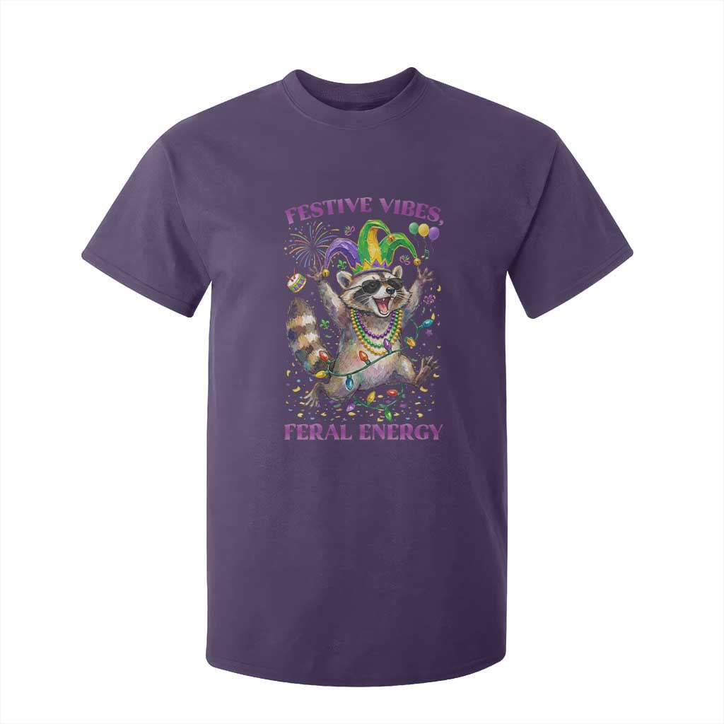 Mardi Gras Raccoon T Shirt For Kid Festive Vibes Feral Energy TS14 Purple Print Your Wear