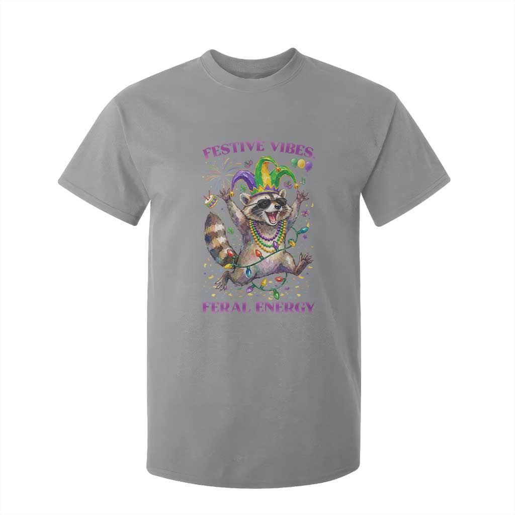 Mardi Gras Raccoon T Shirt For Kid Festive Vibes Feral Energy TS14 Sport Gray Print Your Wear