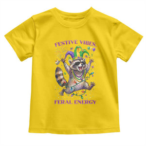 Mardi Gras Raccoon Toddler T Shirt Festive Vibes Feral Energy TS14 Daisy Print Your Wear