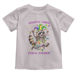 Mardi Gras Raccoon Toddler T Shirt Festive Vibes Feral Energy TS14 Ice Gray Print Your Wear