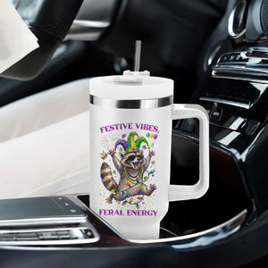 Mardi Gras Raccoon Tumbler With Handle Festive Vibes Feral Energy TS14 Print Your Wear