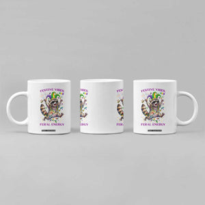 Mardi Gras Raccoon Coffee Mug Festive Vibes Feral Energy TS14 Print Your Wear