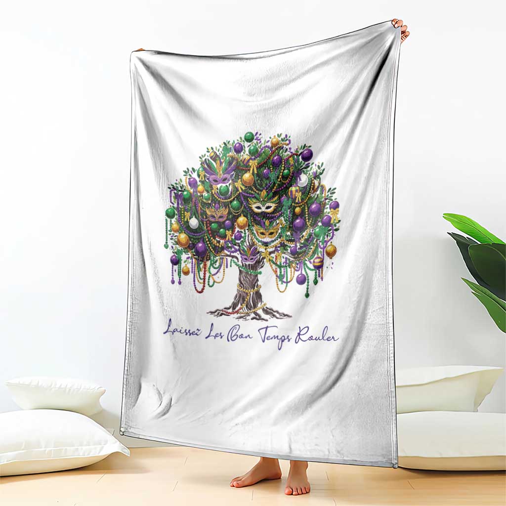 Mardi Gras Mask Tree Throw Blanket Laissez Les Bon Temps Rouler TS14 Print Your Wear