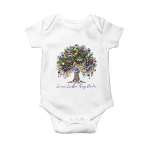 Mardi Gras Mask Tree Baby Onesie Laissez Les Bon Temps Rouler TS14 White Print Your Wear