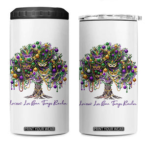 Mardi Gras Mask Tree 4 in 1 Can Cooler Tumbler Laissez Les Bon Temps Rouler TS14 One Size: 16 oz White Print Your Wear